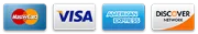 Visa, Mastercard, Discover and American Express accepted